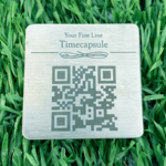 stainless steel laser engrave QR code timecapsule plaque