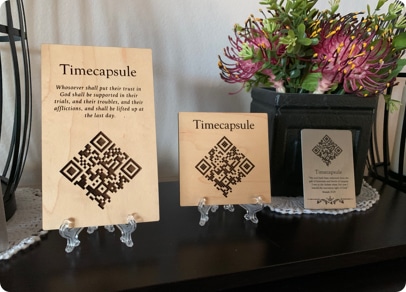 timecapsule wooden and steel laser engraved products
